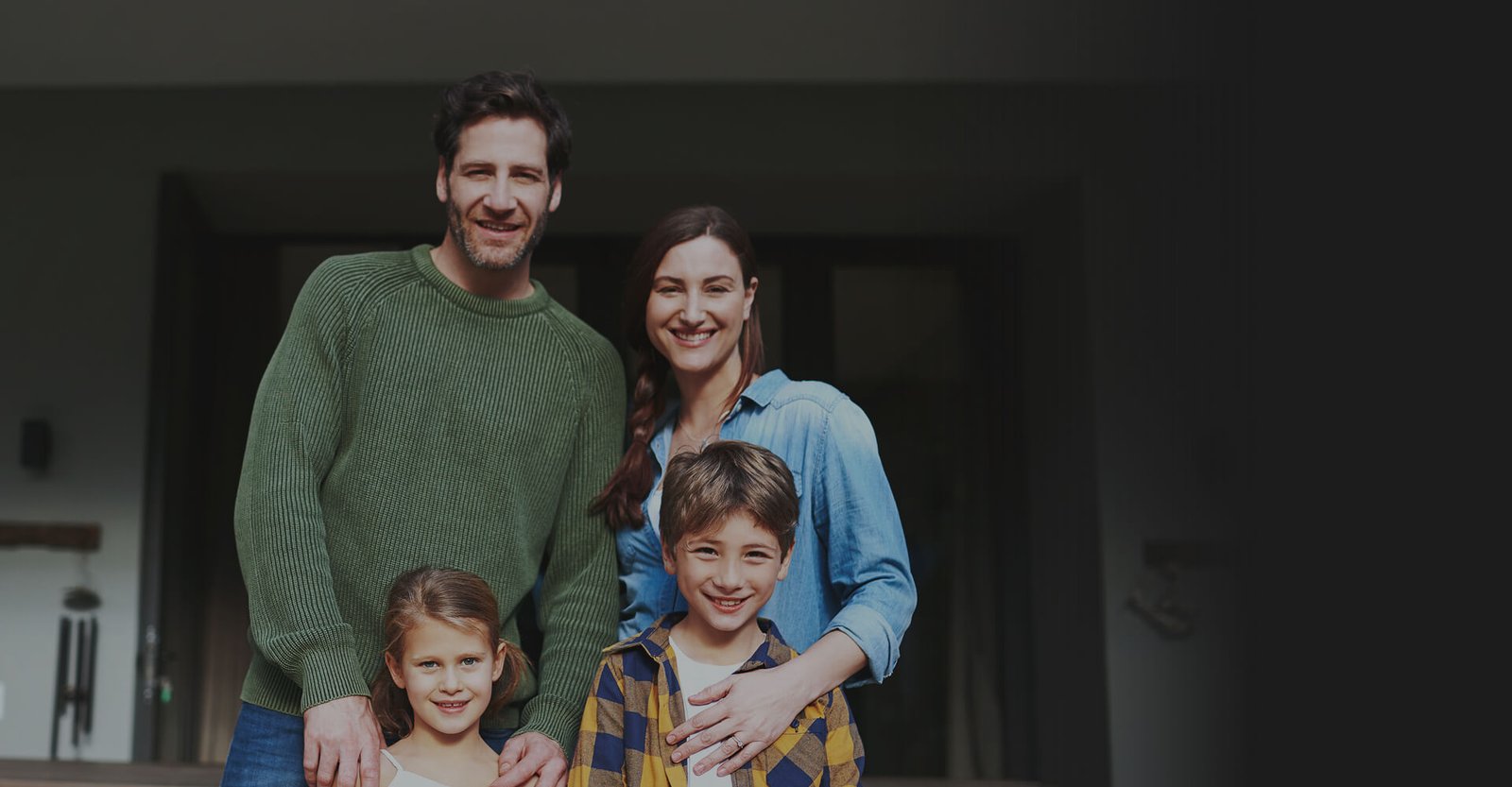 Family at home powered by solar and battery storage